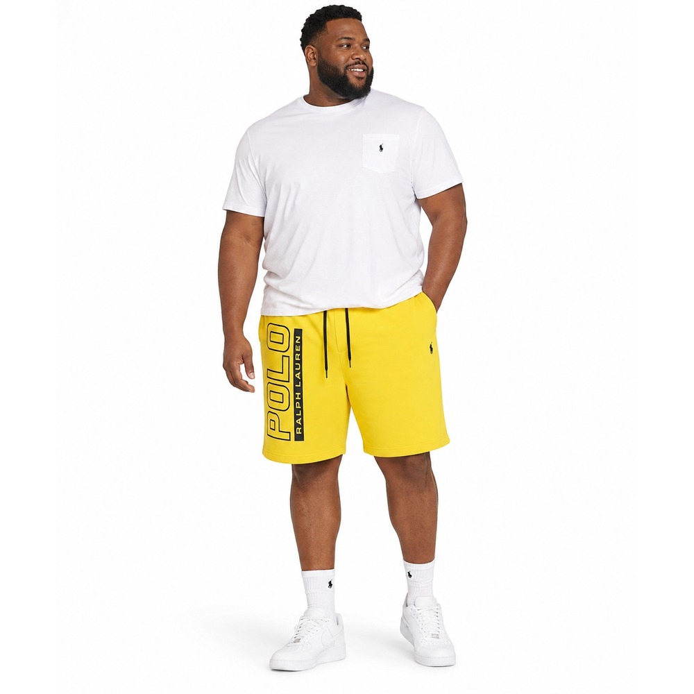 Polo Ralph Lauren Men's Yellow Big & Tall Polo Logo Tech Knit Shorts, 2XLT 2LT